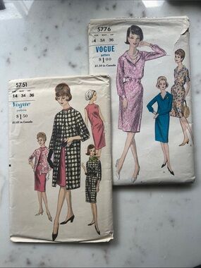 Vintage Vogue 1960’s Sewing Patterns both included in the sale, only one is cut.